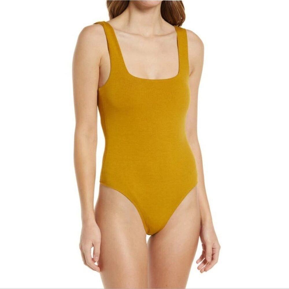 Good American Modern Tank Bodysuit In Golden Rod Size 3